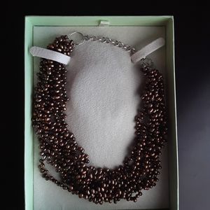 Brown pearl necklace